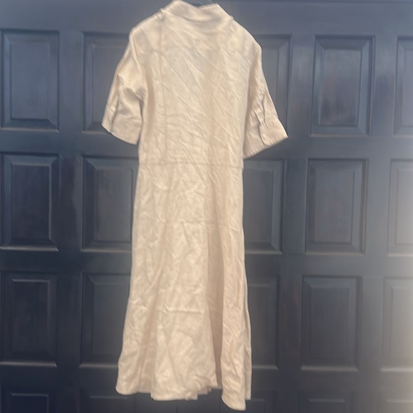 Ralph Lauren Beige Tie-Front Midi Dress - Picture 9 of 12